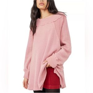 Free People Women's Shes a Keeper Vented-Hem Tunic Sweater